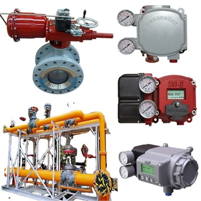 Doğal gaz valfi kaydırma Masoneilan 36005 Serisi Kontrol Top Valfi 31 Aktüatörle SVI II Pozisyoner 78-40 Voltaj Düzenleyicisi
