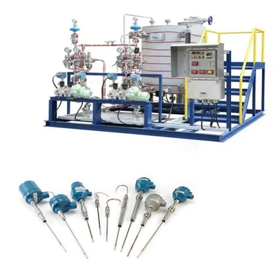 Rosemount 214C sıcaklık sensörü ve EMERSON 148 248 644 648 114C vericisi ile monte edilmiş bir kaydırma