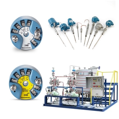 Rosemount 214C sıcaklık sensörü ve EMERSON 148 248 644 648 114C vericisi ile monte edilmiş bir kaydırma
