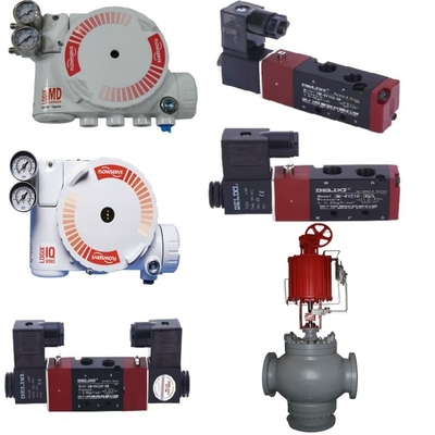 Akış servisi valf kontrolörü Logix 3200MD konumlandırıcı, Pnömatik aktüatör ve DELIXE solenoid valfi ile donatılmıştır.