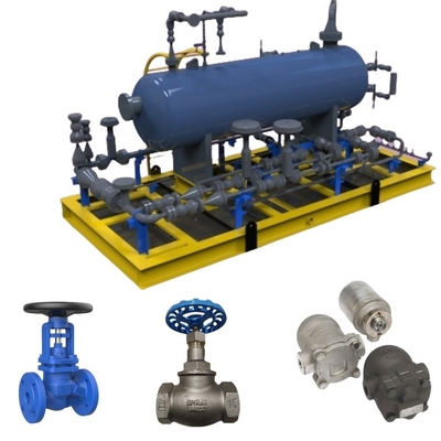 Spriaxsarco Stop Valve HV3/BSA2T ve Bithermo Pneumatik Kontrol Valfları ile Yüzen Buhar Tuşu ve Buhar Sistemi