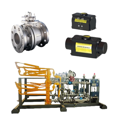 Yüzen KTM EB1 OM-2 Top Valfları Keystone Güçlü Etkinleyici Fisher DVC6200 HC Tek Eylemli Pozisyoner