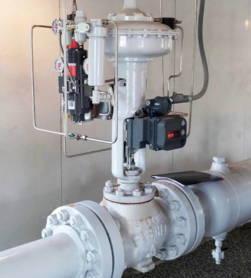 Pnömatik Kontrol Valfi VRG Doğal gaz için doğrusal kontrol valfi Fisher DVC6200 konumlandırıcı kontrolörü Asco solenoid valfi