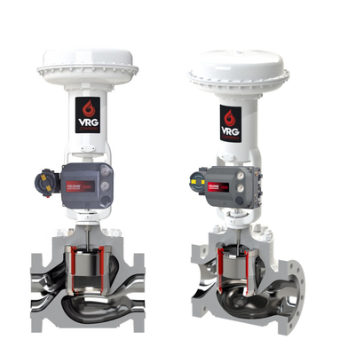 Pnömatik Kontrol Valfi VRG Doğal gaz için doğrusal kontrol valfi Fisher DVC6200 konumlandırıcı kontrolörü Asco solenoid valfi