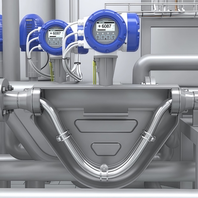 Coriolis Akışölçer Krohne OPTIMASS 1400 Sıvı ve gaz akışını ölçme cihazları Süreç kontrolü için Coriolis kütle akışölçerleri