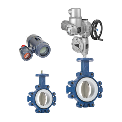 Orijinal Fisher FIELDVUE DLC3010 Dijital Seviye Kontrol Cihazı Seviye Kontrol Cihazı ve AUMA Elektrikli Aktüatör ve Keystone F990 Serisi Kelebek Vana Tedarikçisi