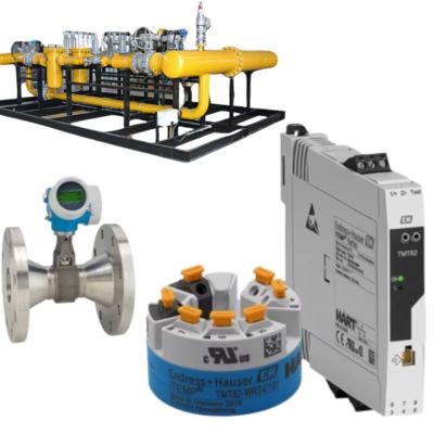 Endress+Hauser Proline Prowirl O 200 girdap akış ölçer ve ITEMP TMT82 HART 7 sıcaklık vericisi, akış kontrol valfi bileşimi