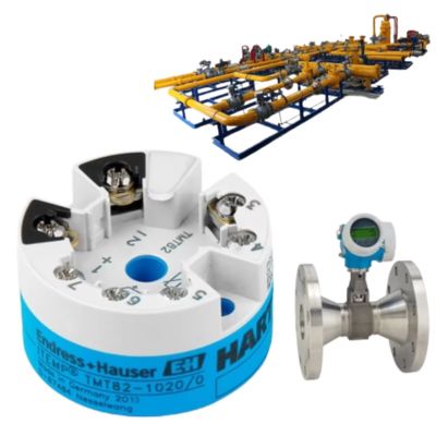 Endress+Hauser Proline Prowirl O 200 girdap akış ölçer ve ITEMP TMT82 HART 7 sıcaklık vericisi, akış kontrol valfi bileşimi