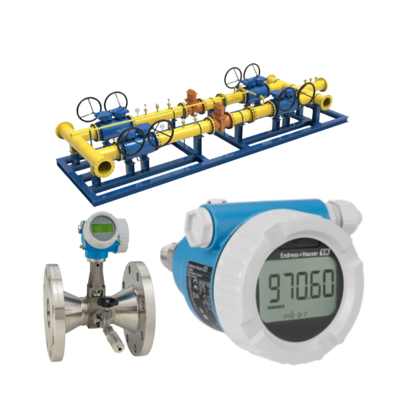 Endress+Hauser Proline Prowirl R 200 debimetre ve Deltabar PMC51B basınç transmitteri ile donatılmış doğal gaz vanası kızağı.