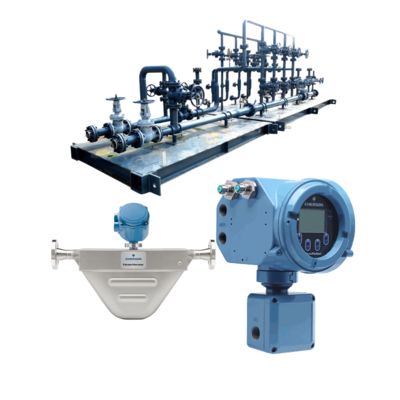 Mikro Motion F100A Coriolis debimetre ve 5700 sahada kurulu verici ile donatılmış doğal gaz vanası kızağı.