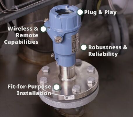 Emerson Kablosuz HART İletişimsiz Radar Seviye Göndericisi Rosemount 3408 Monitor Seviye Ölçümleri