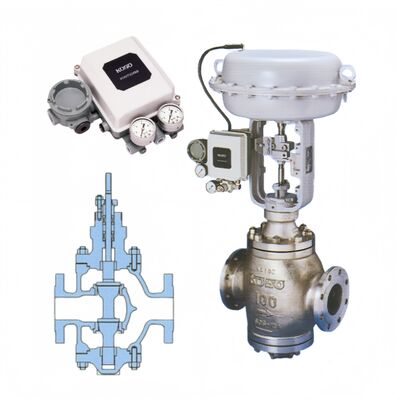 KOSO 520C 530C Petrol gaz kimyasal endüstrisi için üst ve alt yönlendirilmiş çift koltuklu küre valfleri