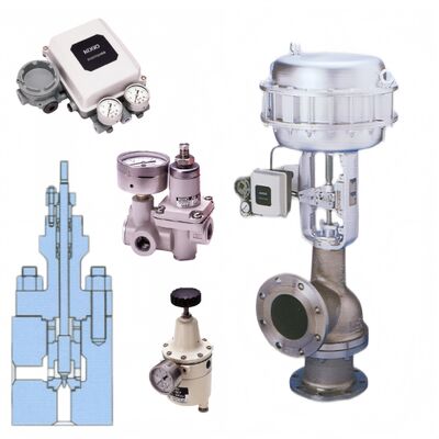 KOSO 521F 522F 3 Way Diverting Mixing Globe Valves 500A 520A Top Guided Single Seated Angle Vlaves