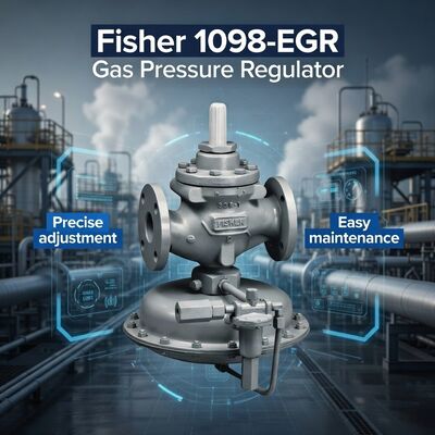 Fisher 1098-EGR Endüstriyel Kullanım İçin Yüksek Hassasiyetli Pilot Kumandalı Doğal Gaz Basınç Düşürücü Valf