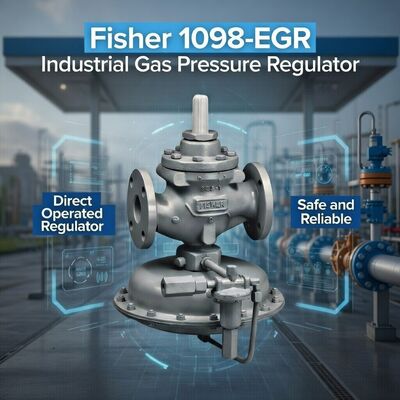 Fisher 1098-EGR Pilot-tahrikli Yüksek Kapasiteli Gaz Basınç Regülatörü, 1500 psig Maksimum Giriş Basıncı