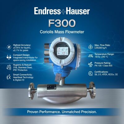 Endüstriyel Akış Ölçümü E+H Endress Hauser Promass F300 Massa Coriolis Akışölçörü