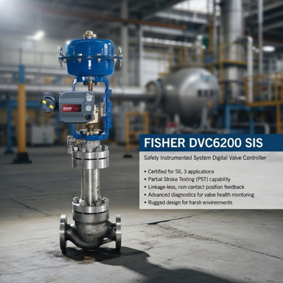 Original Fisher FIELDVUE DVC6200 SIS Safety Instrumented System Digital Valve Controller Stock Supplier