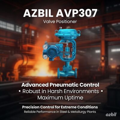 Azbil AVP307 Digital Pneumatic Valve Positioner with HART Communication Microprocessor Control and IP66 Protection