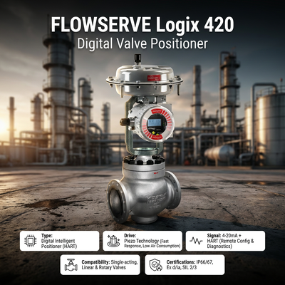 Stok Dijital Valf Konumlandırıcıları Flowserve Logix 420 Akıllı Valf Denetleyicisi Özel Pnömatik Kontrol Valfi