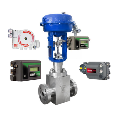 Pnömatik Kontrol Küresel Vana Kontrol Cihazı DVC6200 DVC2000 ve ASCO Solenoid Valf ve FLOWSERVE 3200MD 520MD 3800MD Valf Konumlandırıcı