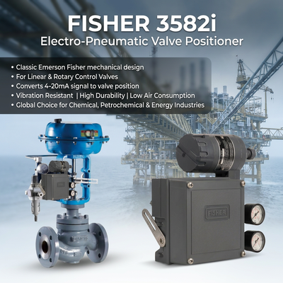Orijinal E-merson F-isher 3582i 582i dönüştürücü 4-20mA ile Elektropneumatik Valf Yerleştiricisi