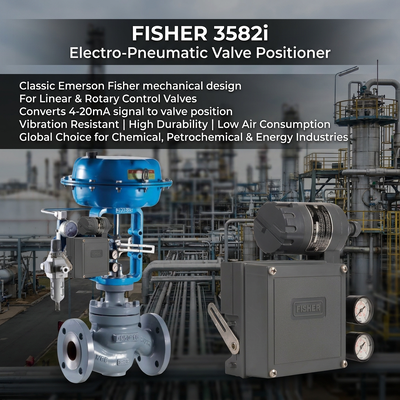 F-isher 3582i Mekanik Elektro Pnömatik Valf Konumlandırıcı OEM Tek Etkili Kontrol Valfleri