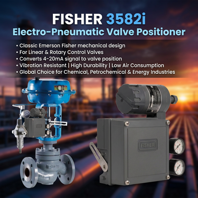 F-isher 3582i Mekanik Elektro Pnömatik Valf Konumlandırıcı OEM Tek Etkili Kontrol Valfleri
