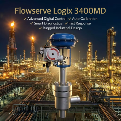 HART Protokolü IP66 Koruması ve ±%0,5 Doğruluk ile Flowserve Logix 3400MD Akıllı Vana Konumlandırıcı