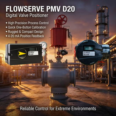 Flowserve PMV D20 HART İletişim IP66/NEMA 4X Kabin ve 4-20 mA DC Giriş ile Dijital Valf Konumlandırıcısı