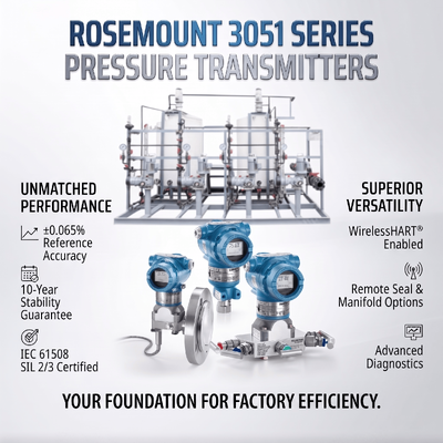 316L Paslanmaz Çelik 4-20 mA DC / HART ve ± 0.04% Span Doğruluk ile Rose-mount 3051 Akıllı Basınç Göndericisi