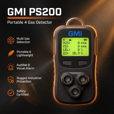 GMI PS200 PS500 Taşınabilir Çoklu Gaz Dedektörü 4 Gaz Monitörü Kişisel Güvenlik Gaz Algılama Cihazı