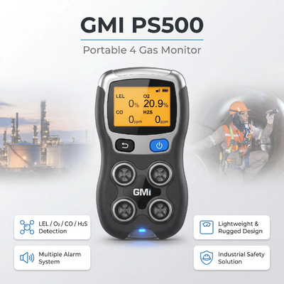 GMI PS200 PS500 Taşınabilir Gaz Dedektörü H2S CO O2 Yanıcı Gaz Monitörü Endüstriyel Güvenlik Gaz Dedektörü