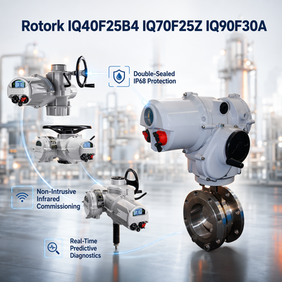 New Rotork IQ40F25B4 IQ70F25Z IQ90F30A New Intelligent Multi-Turn Electric Valve Actuator,1000-2000Nm,IP68 Non-Intrusive