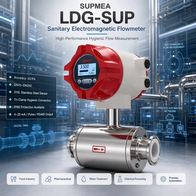 Supmea LDG-SUP LDG-SUP-A100 Gıda Derecesi Elektromanyetik Akışölçer İçecekler Süt Ürünleri Manyetik Akışölçer