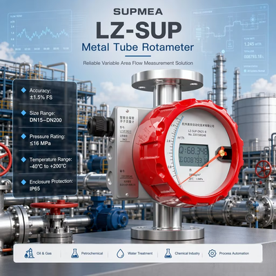 Supmea LZ-SUP HART 4-20mA LCD Yerel Göstergeli Endüstriyel Akış Ölçer Metal Tüp Değişken Alanlı Akış Ölçer