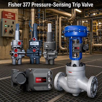 Fi-sher 377 Basınç Algılamalı Trip Valfi Pnömatik Acil Durdurma Güvenli Kontrol Valfi Trip Valfi
