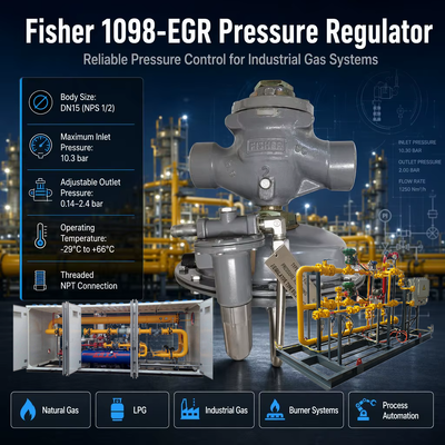 Yüksek Kaliteli Fi-sher 1098-EGR Pilot İşletilen Doğal Gaz Basınç Düşükleyici Valf Gaz Basınç Düzenleyicisi