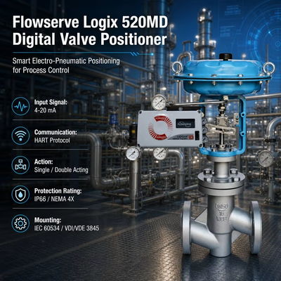 Flowserve Logix 520md 520MD+47-W1D201-GM3-0000 Dijital HART 4-20mA Valf Konumlandırıcı Pnömatik Aktüatör Kontrol Valfi