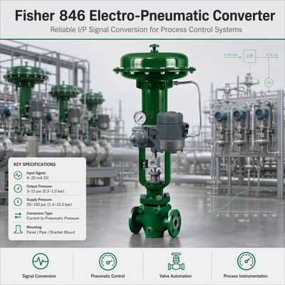 Fisher 846 Elektronik Geri Beslemeli 4-20mA Akım Basınç Elektro-Pnömatik Dönüştürücü