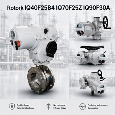 Orijinal Rotork IQ40F25B4 IQ70F25Z IQ90F30A Akıllı Elektrikli Aktüatör 1000-2000Nm IP68 Motorlu Kelebek Vana Kontrol Cihazı