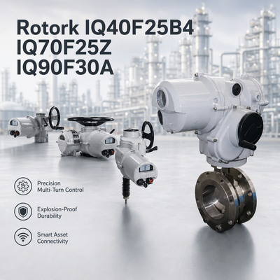 Rotork IQ40F25B4 IQ70F25Z IQ90F30A Çeyrek Tur Elektrikli Aktüatör 1000-2000Nm IP68 Kelebek Vana Endüstriyel Kontrol Sistemi için