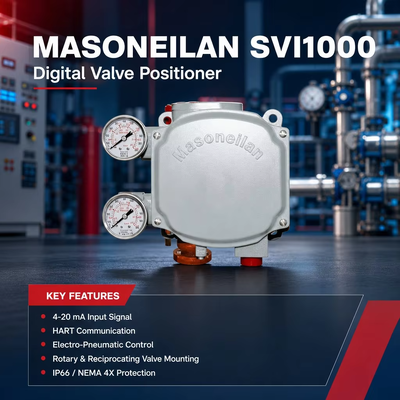 Masoneilan SVI1000 4-20mA HART Valf Kontrol Cihazı Pnömatik Aktüatör Valf Pozisyoner