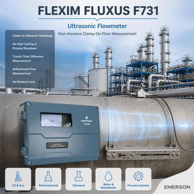 Flexim FLUXUS F731 Tehlikeli Bölgeler için İki Yönlü Ölçümle İçiye Girmeyen Ultrasonik Akışölçer