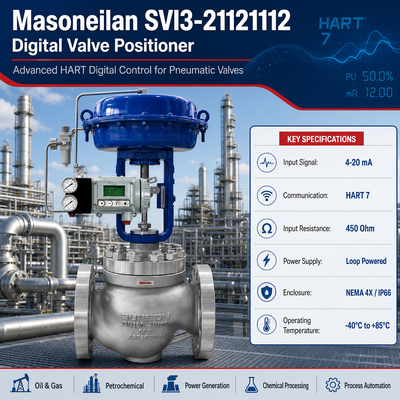Masoneilan SVI3-211212 SVI3-21121112 Akıllı Valf Denetleyicisi Tek Eylemli HART Pnömatik Aktüatör Valf Pozisyoner