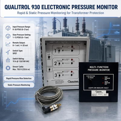 Qualitrol 930 Elektronik Basınç Monitörü Transformatör Basınç Monitörü Hızlı Basınç Yükselmesi Statik Basınç Monitörü