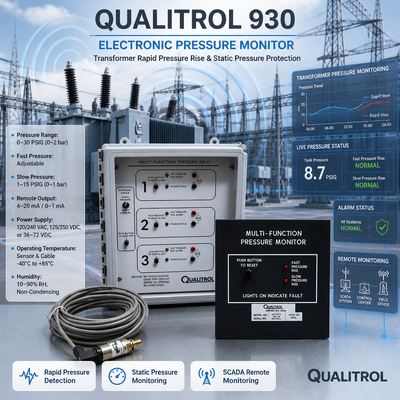 Qualitrol 930 Transformatör Basınç İzleme Cihazı Çoklu Sensör Basınç Monitörü Basınç Alarmı Açma Monitörü