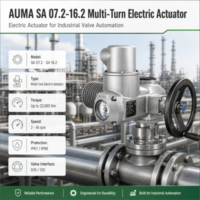 AUMA SA Çok Turlu Elektrikli Aktüatör Motorlu Vana Aktüatörü Endüstriyel Vana Aktüatörü Sürgülü Vana Otomasyonu