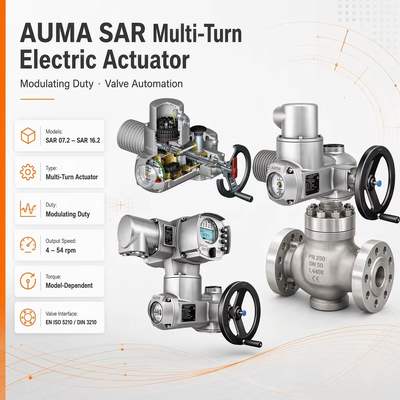 AUMA SAR Elektrik Aktifleşen Valf Otomasyon Çok Dönümlü Motorlu Valf Aktifleşen Endüstriyel Elektrik Valf Kontrolü