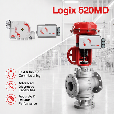 Flowserve Logix 520MD Plus Dijital HART Konumlandırıcı 4 20mA Kontrol Vanası Aktüatörü Petrol Gaz Kimya Enerji