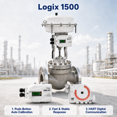 Logix 1500 Akıllı Dijital Valf Konumlandırıcı HART İletişim 4 20mA IP67 Akış Kontrolü Petrokimya Rafinasyon Tesisi
